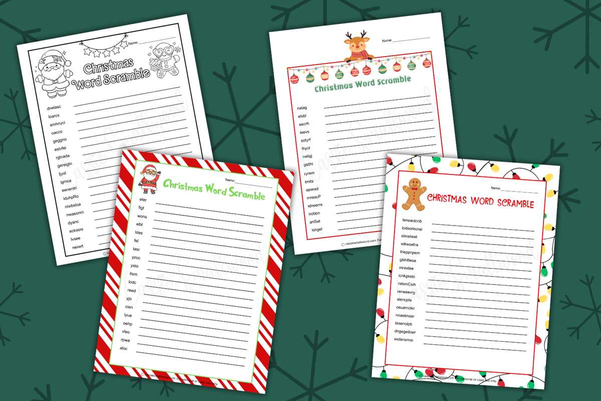 christmas word scramble printable