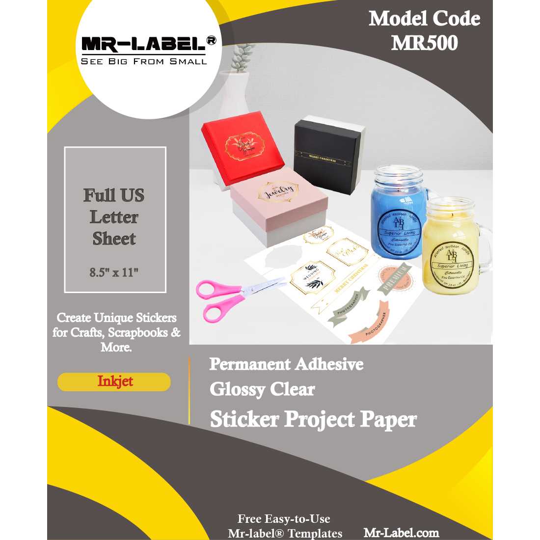 clear printable labels for glass
