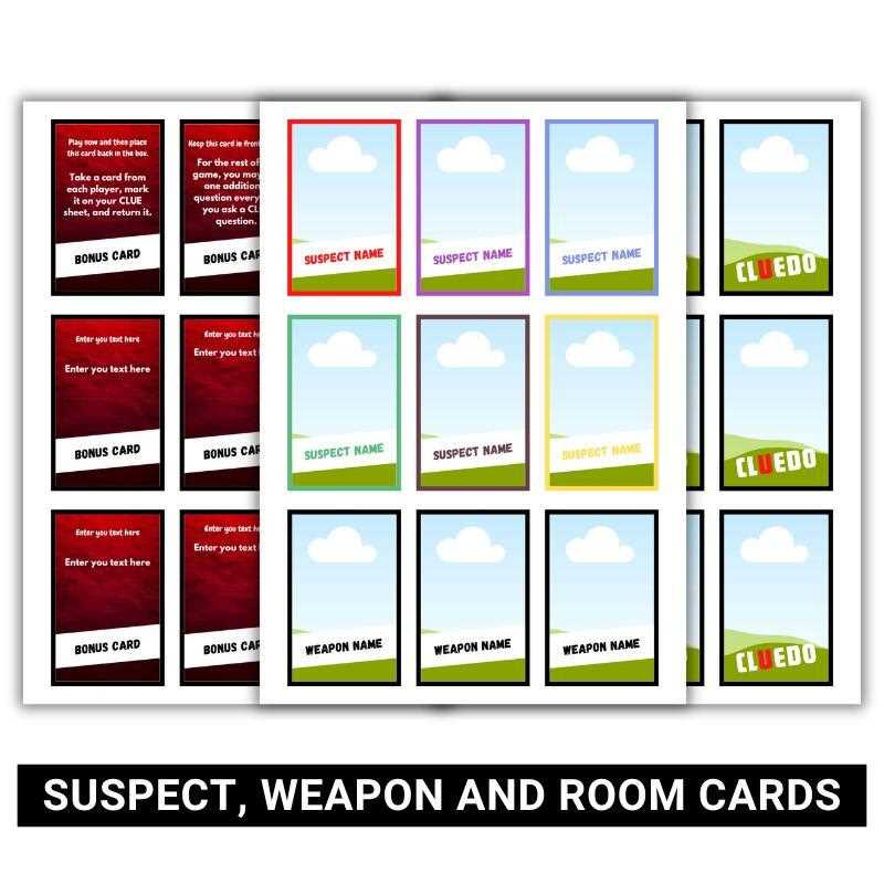 clue printable game sheets