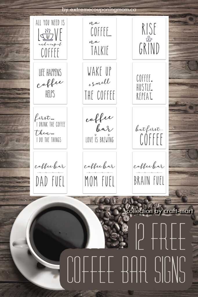 coffee bar sign printable