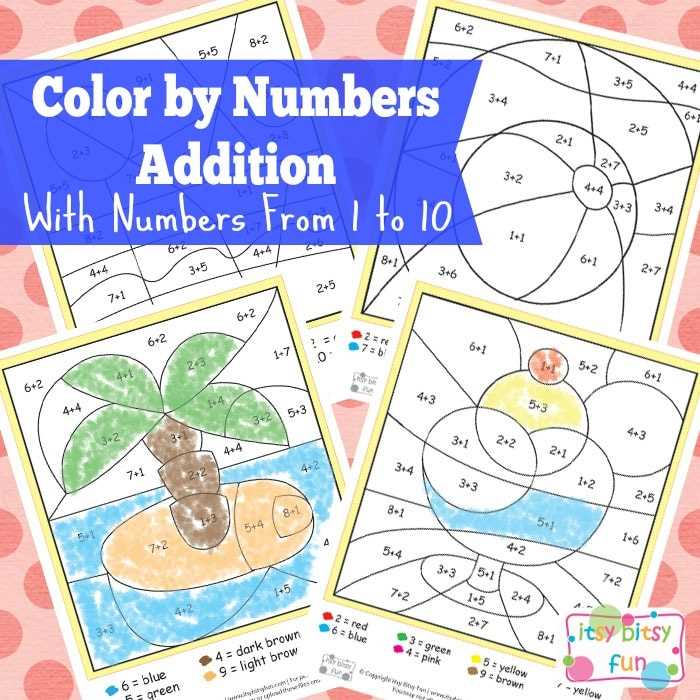 color by number addition free printables