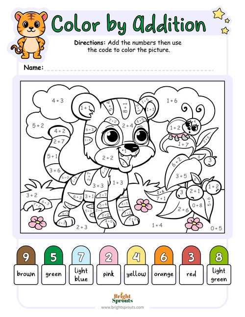 color by number addition free printables