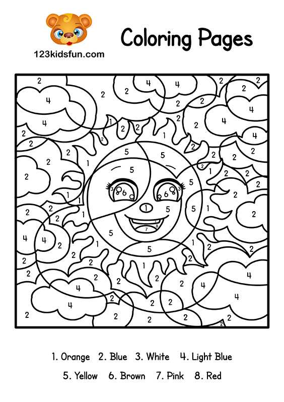 color by number free printable for kids