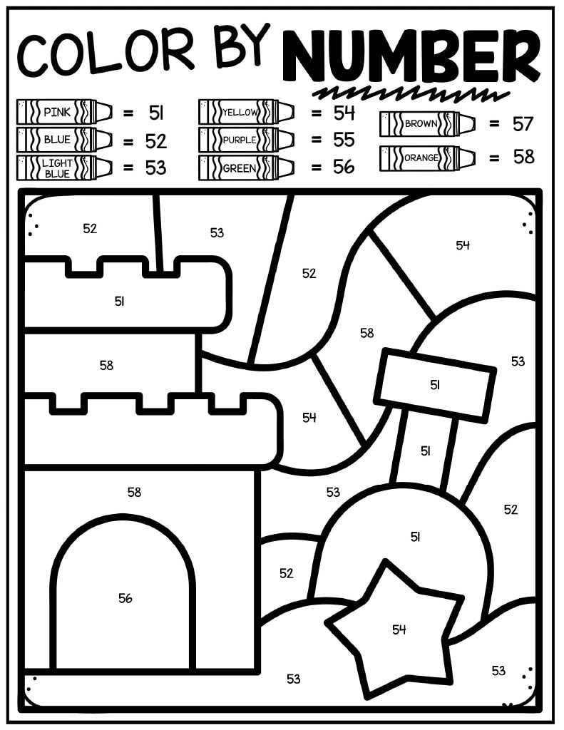 color by number printable easy
