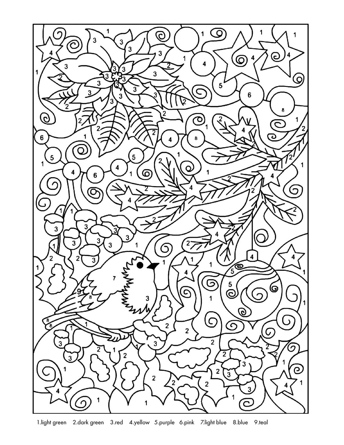 color by number printable for adults