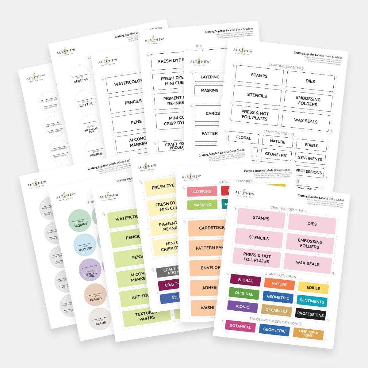 color labels printable