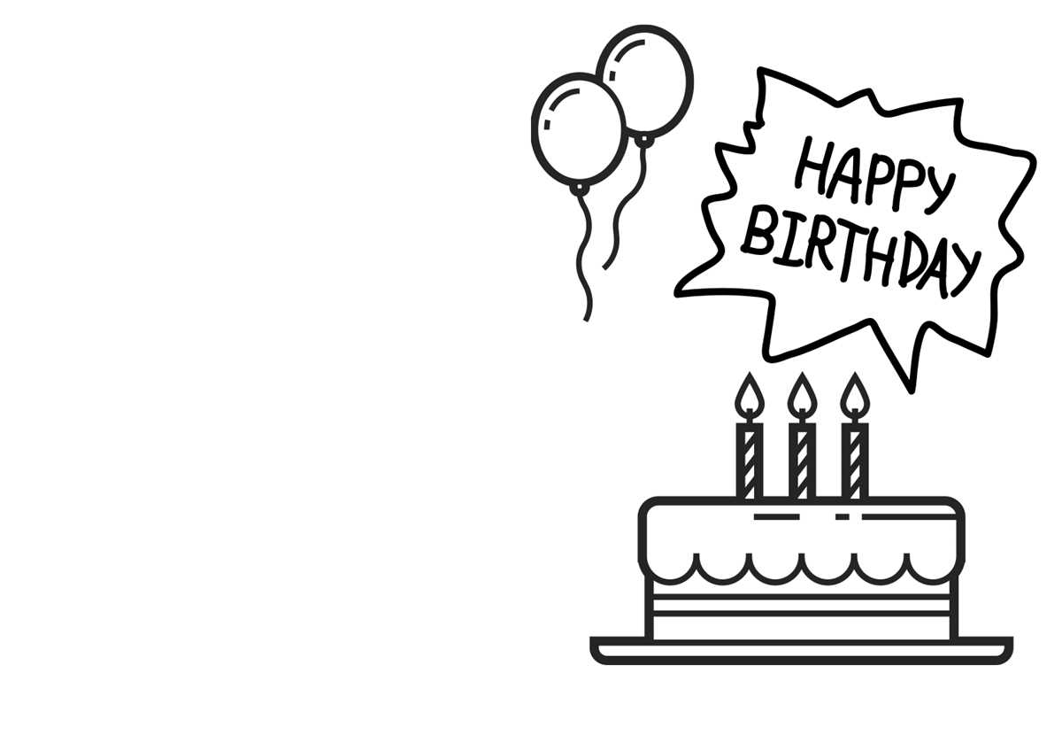coloring pages foldable printable birthday cards to color