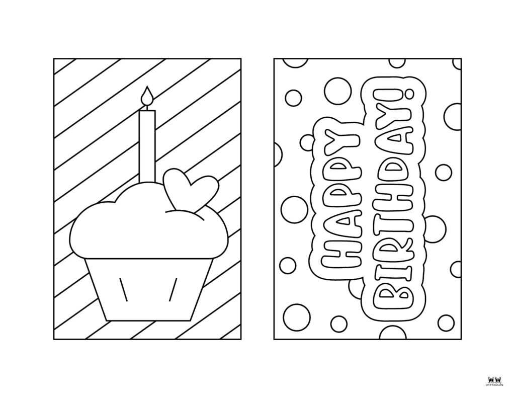 coloring pages foldable printable birthday cards to color