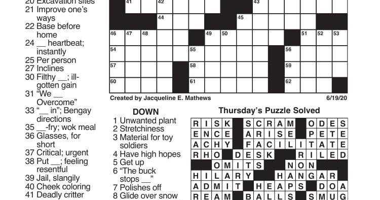 commuter crossword puzzle printable