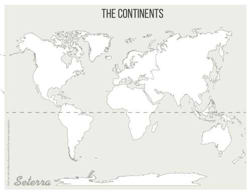 continents printable map