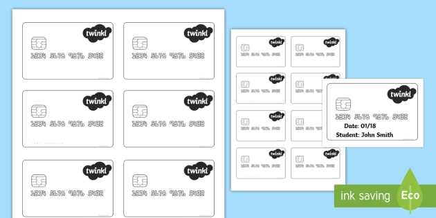 credit card template printable