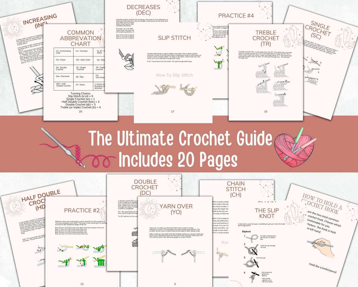 crochet stitch chart printable