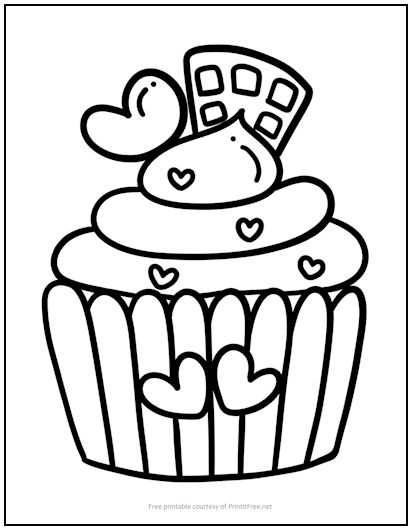 cupcake coloring page printable