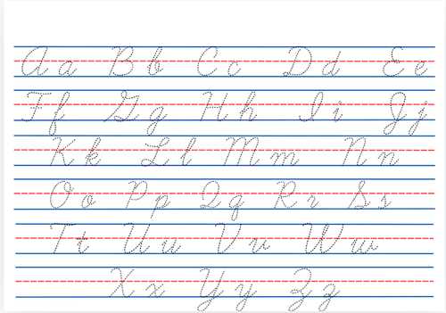 cursive alphabet tracing printable