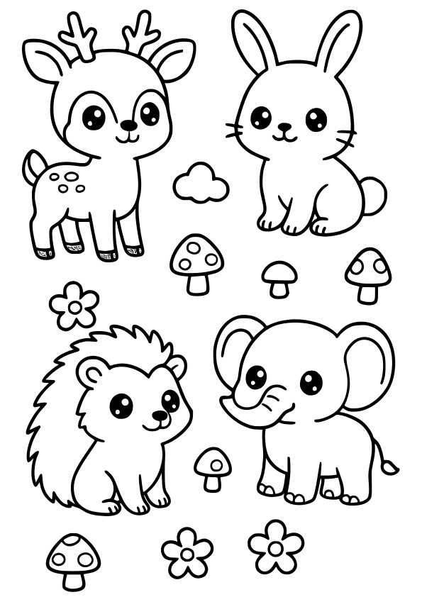 cute animal coloring pages printable