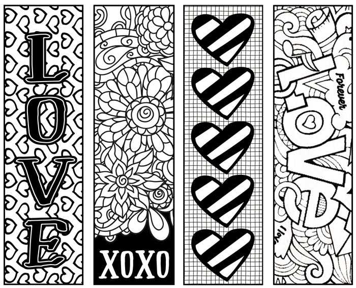 cute free printable bookmarks to color
