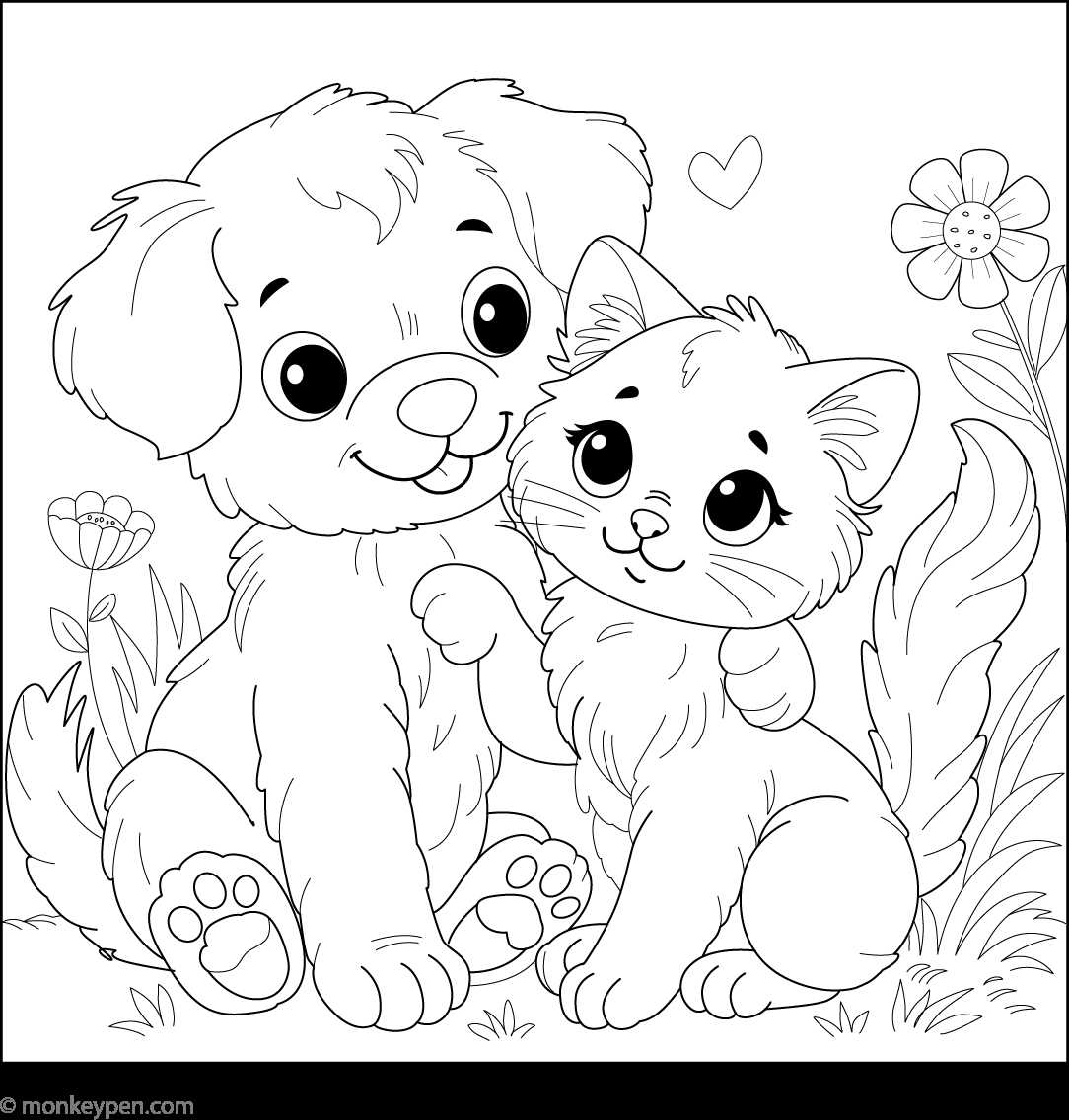 cute kitten coloring pages printable