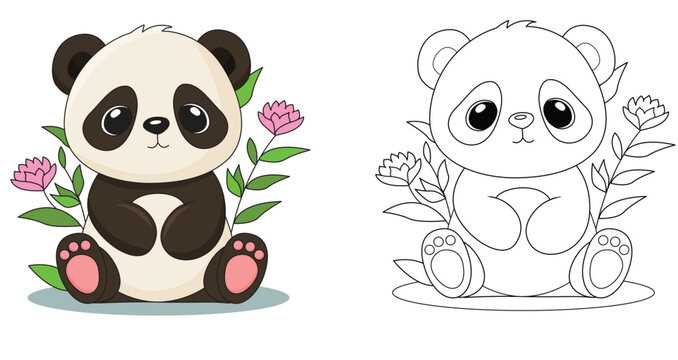 cute panda coloring pages printable