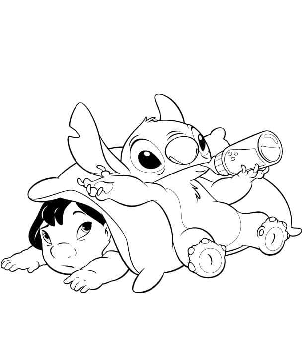cute stitch coloring pages printable