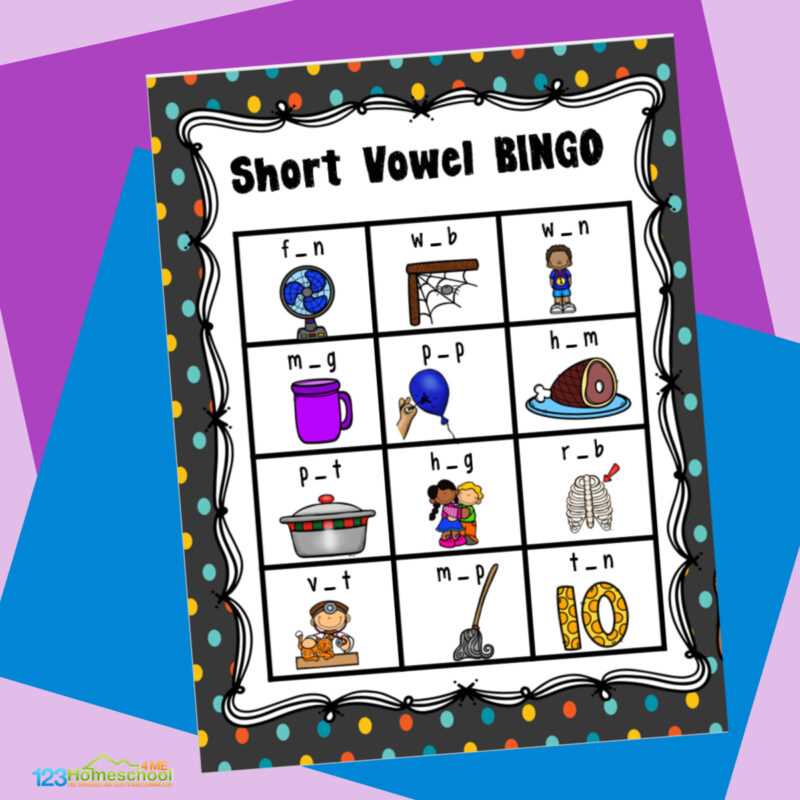 cvc bingo free printable