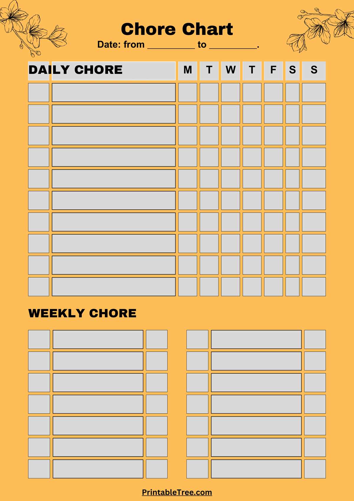 daily chore list printable
