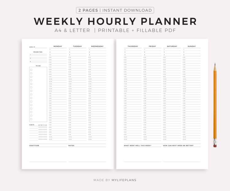 daily hourly planner printable