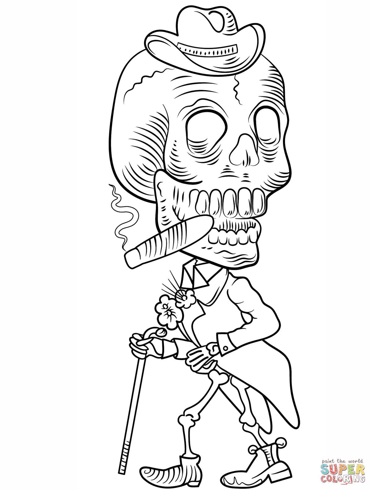 day of the dead printable skull