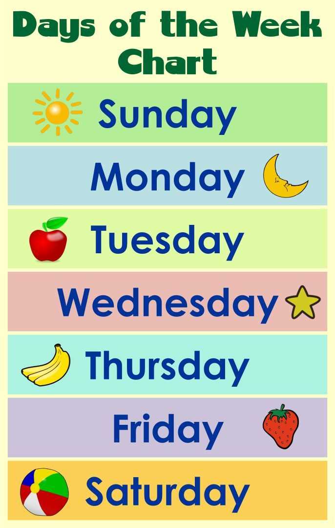 days of week printable free