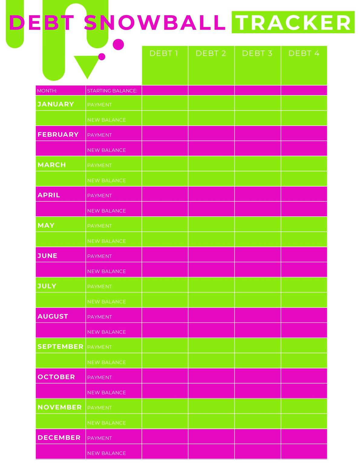 debt snowball printable