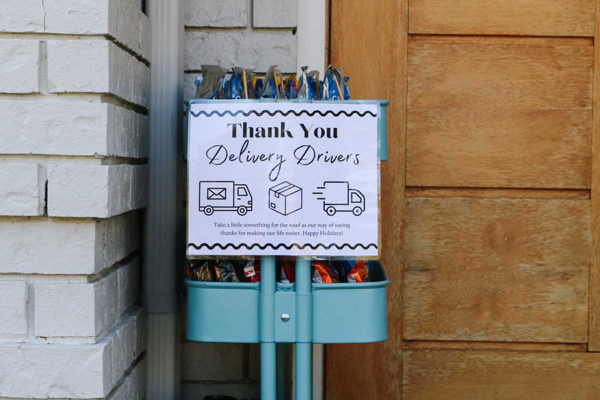 delivery driver snack sign free printable