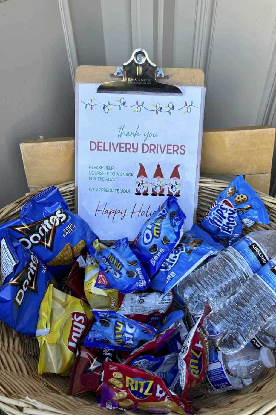 delivery driver snack sign printable free