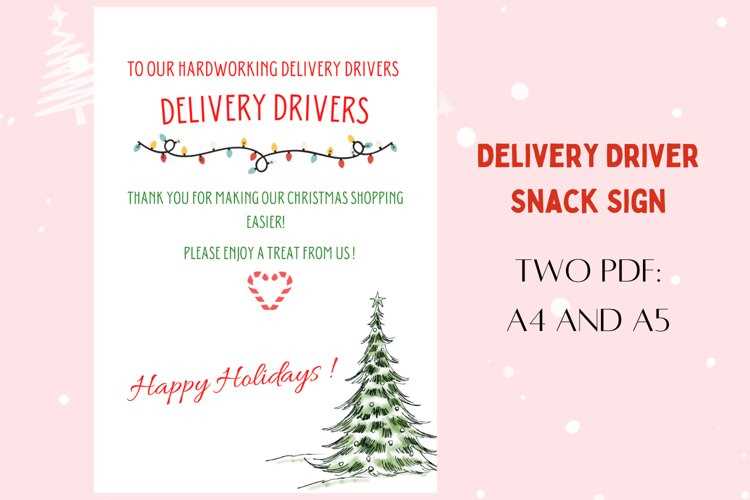 delivery driver treat sign free printable