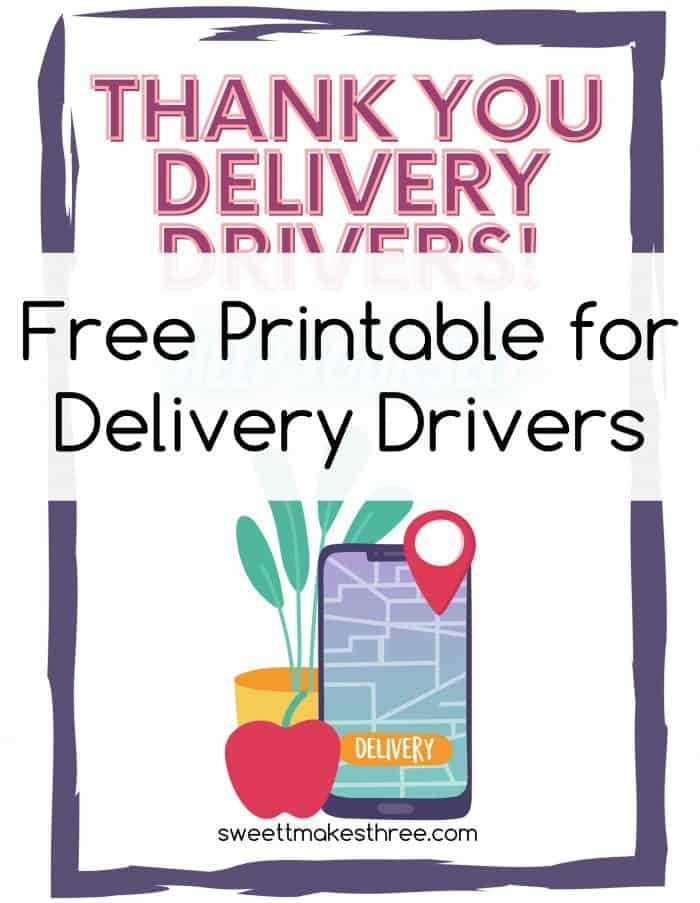 delivery driver treat sign free printable