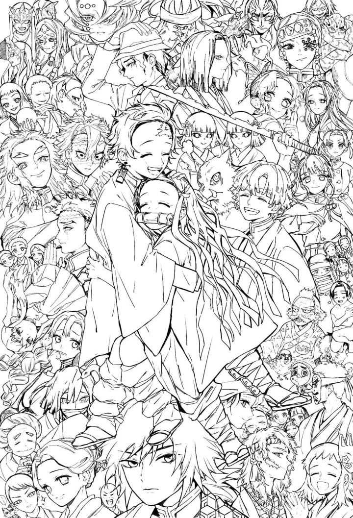 demon slayer coloring pages printable