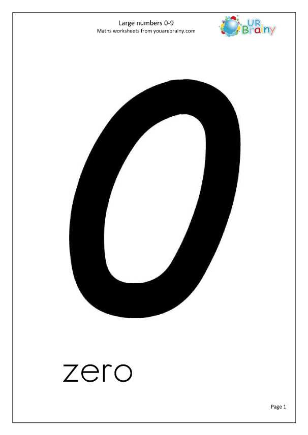 digit cards 0 9 printable