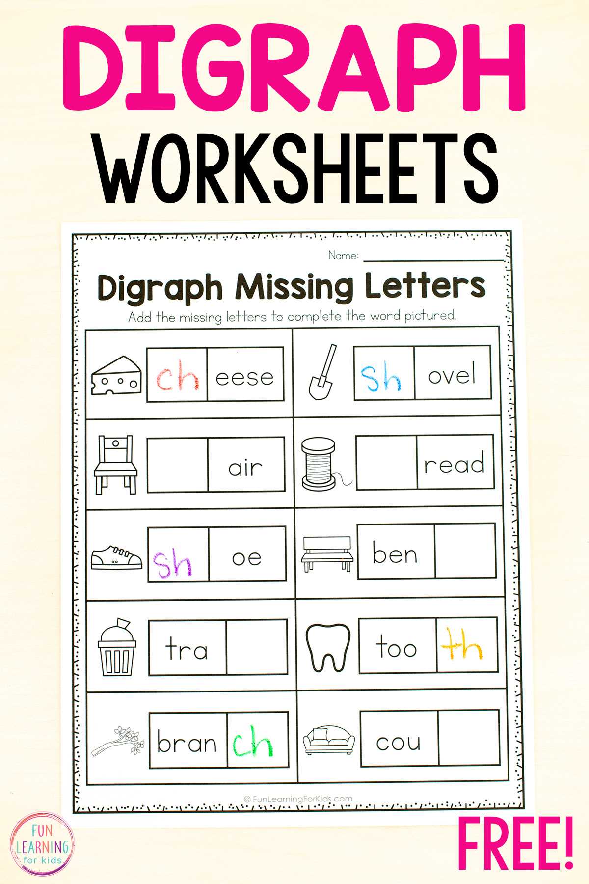 digraphs worksheets free printables