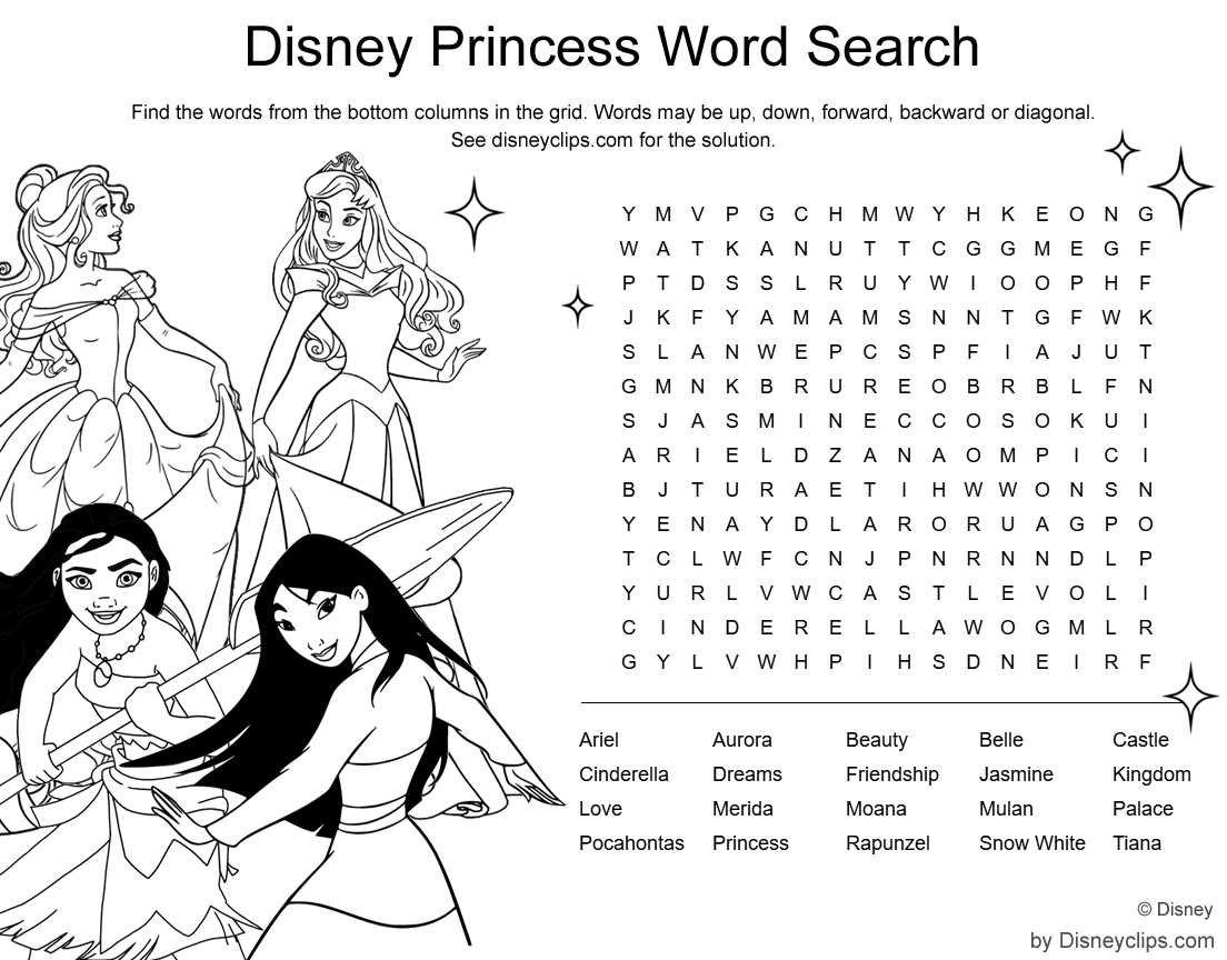 disney crossword puzzles printable