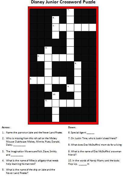 disney crossword puzzles printable