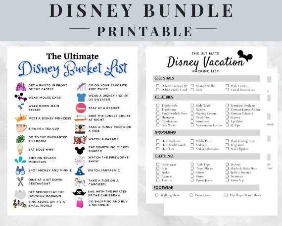 disney packing list printable