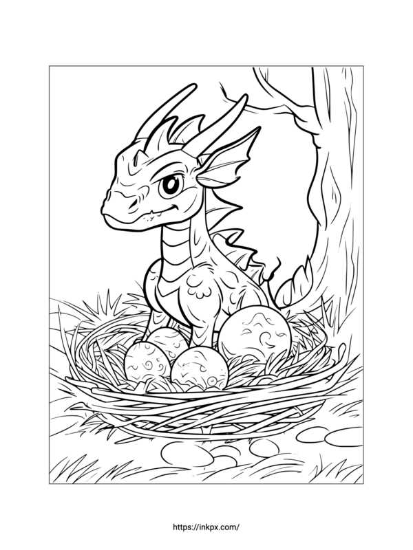 dragon printable coloring page