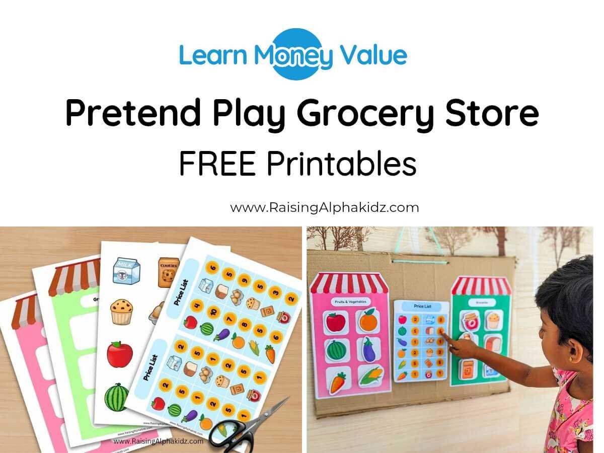 dramatic play grocery store free printables