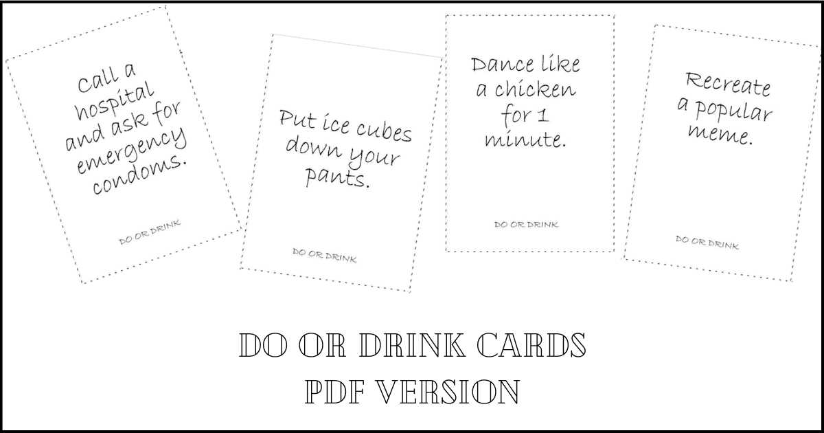 drinking game printable