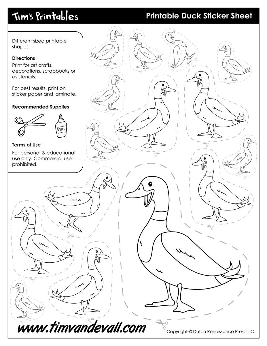 duck paper printable