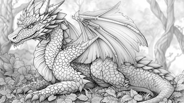 easy printable dragon coloring pages