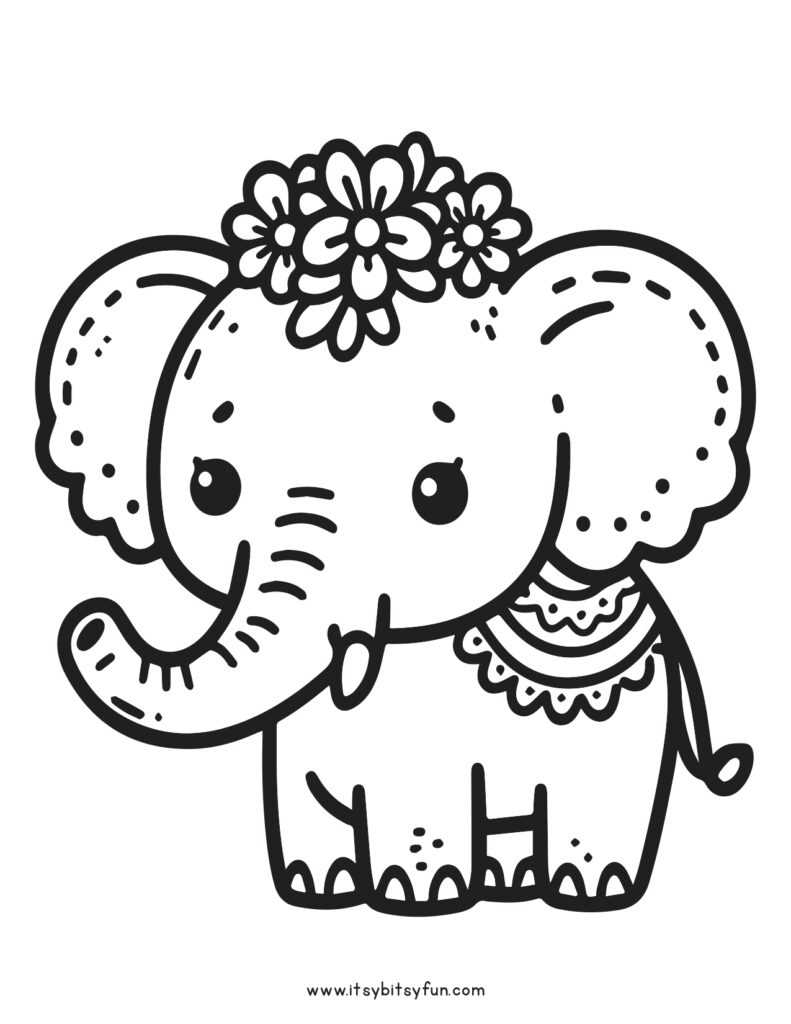 elephant coloring printables