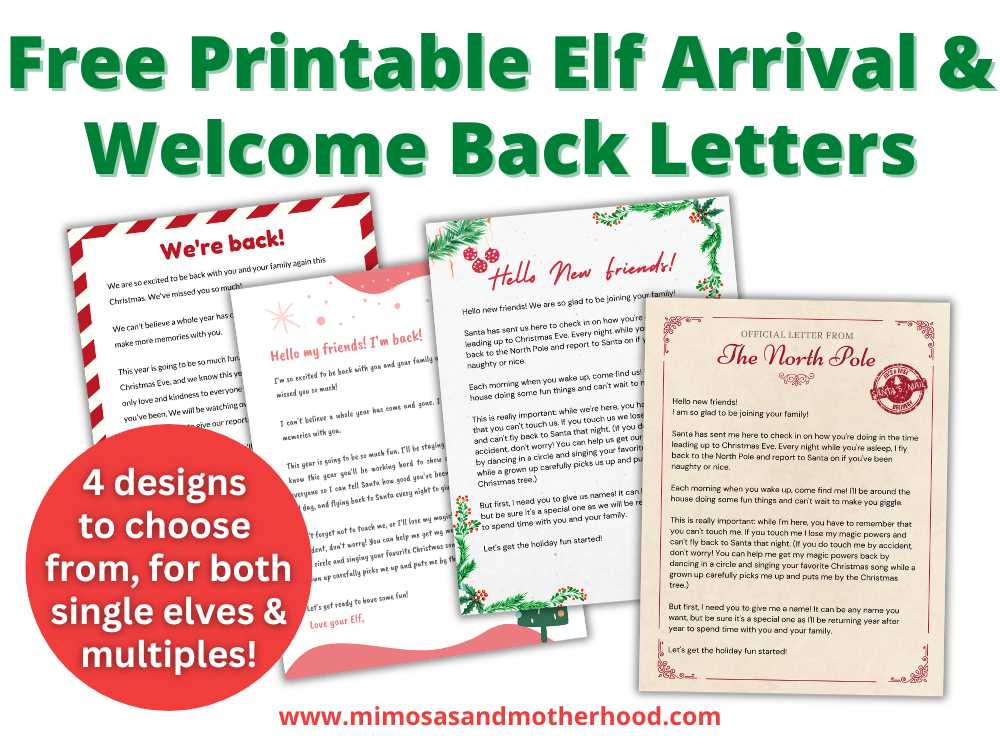 elf on shelf welcome letter printable