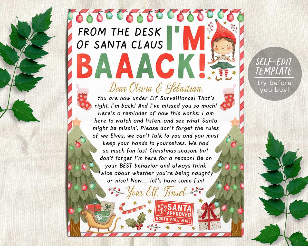 elf on the shelf welcome letter free printable