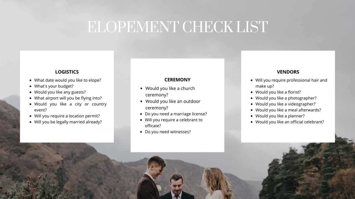 elopement checklist printable