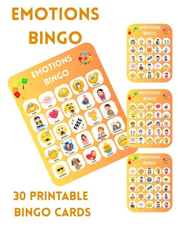 emotions bingo free printable