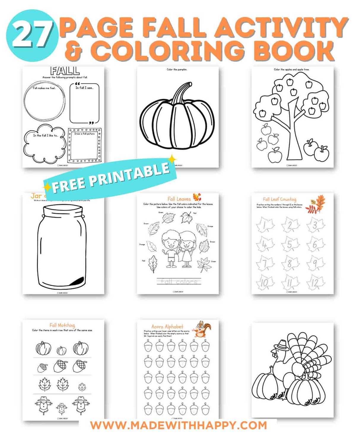 fall activities printable free